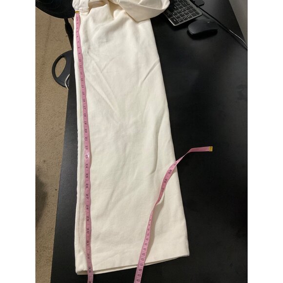 ZARA Asymmetric Waist Wide Leg Jeans Cream Size 4 - Picture 7 of 10